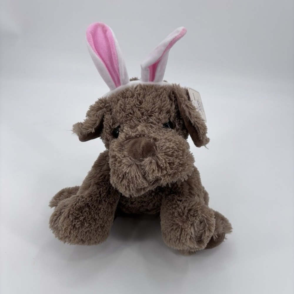 Russell Stover Easter Puppy Dog bunny‎ ears Plush Brown Stuffed Animal 12"